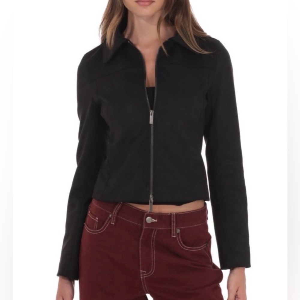 Lucy in the Sky Black Cropped Zip Jacket
